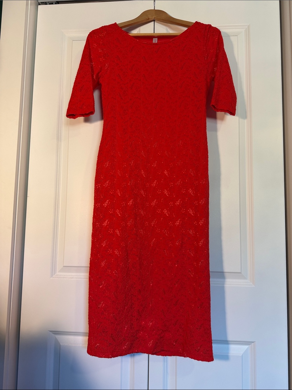 Pink Blush Maternity 2013 red stretch lace dress